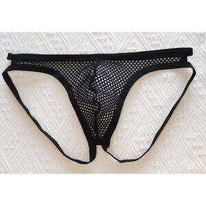 Mens Sexy Jockstrap*Gay*Pride* Size 36 *L* New * Black  * Mesh